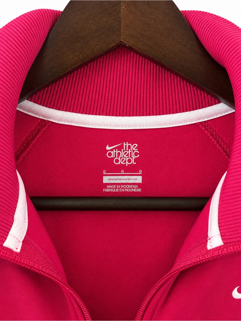 Nike Hot Pink Full-Zip Track Jacket with White Swoosh - Picture 3 of 3